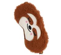 DIYEAH Masque de Sommeil en Peluche Marron de Paresseux, Léger et Occultant, Bandeau Yeux Amusant pour Nuit et Sieste des Étudiants et Travailleurs
