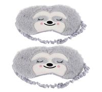 DIYEAH Masque de Sommeil Occultation en Peluche Doux 2 Pièces Cache-yeux Mignon et Respirant pour Garçon et Filles pour Sieste et Nuit Paisible