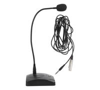 DIYEAH Microphone à Condensateur Filaire pour Ordinateur Col de Cygne Flexible, Câble 5 M, Base Antidérapante, Micro Haute Sensibilité pour Diffusion en Direct et Communication IP