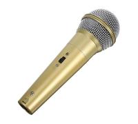 DIYEAH Microphone Factice Doré Mini Plastique Robuste Accessoire Cosplay Réaliste pour Jeux de Rôle et Performances Scéniques Scène Polyvalent