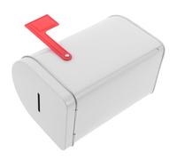 DIYEAH Mini Boîte aux Lettres en Tôle Blanche avec Fente Boîte Postale Décorative en Métal pour Bureau Organiseur et Tirelire pour Saint-Valentin et Collecte de Cartes en Classe