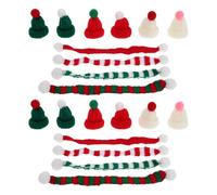 DIYEAH Mini Chapeaux de Noël et Écharpes Tricotées Décorations de Fête pour Poupées Ornements Diy et Artisanat Accessoires de Noël pour Créer une Ambiance Festive