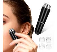 DIYEAH Mini Masseur Électrique Visage et Cou Noir Revêtement Galvanoplastie, Appareil Tonification Faciale et Outil Applicateur de Crème Visage, Soin Dégonflant et Amélioration Éclat