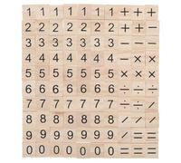 DIYEAH **Mini tuiles en bois avec chiffres, 100 pièces, jouets éducatifs de mathématiques pour la maternelle, symboles DIY beige pour lapprentissage des enfants, 2 x 1,7 x 0,5 cm**