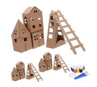 DIYEAH Miniature Small Toy House DIY Kit For Cardboard Building Model For Coloring Crafting And Portable Playhouse Entertainment