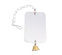 DIYEAH Miroir pour Oiseau Suspendu Cloche Jouet pour Perroquet en Matériau Robuste 8 x 12 Cm Décoration en Cage pour Perruches Et Oiseaux De Taille Similar