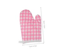 DIYEAH Mitaines de Cuisine pour Garçon Fille à Carreaux Protection Thermique pour Four et Micro-Ondes Anti-brûlure Adaptée Aux Petites Mains Lot 2pcs Rose à Carreaux