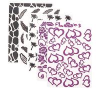 DIYEAH Modèle De Gaufrage en Plastique 5 Pièces Pochoirs DIY pour Scrapbooking Et Cartes Couleurs Variées Motifs en Relief pour Artisanat Créatifs pour Loisirs Manuels