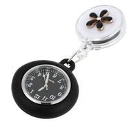 DIYEAH Montre de Poche Vintage Noire à Quartz Affichage de L'heure, Alliage Robuste, Style Rétro Élégant, pour Anniversaire ou Mariage