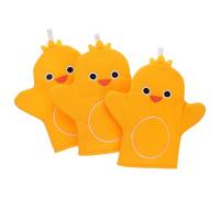 DIYEAH Moufles de Bain Lot de 3 Motifs Illustrés pour Garçon et Filles en Coton Doux Encourageant L'autonomie, Maison Voyages D'affaires