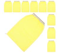 DIYEAH Moufles Exfoliants Jetables pour 25 Pièces Jaunes, Serviettes de Bain Portables en Tissu Doux, Moufles de Massage Corporel Adaptés aux Soins Peau Nettoyage Ménager