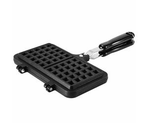 DIYEAH Moule à Gaufres Antiadhésif en Aluminium Noir, Cuisson au Four | Résistant à Chaleur, Nettoyage Facile, Format Créateur de Gâteaux, Usage Maison et Gaz, Finition Noire