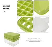 DIYEAH Moule à Glaçons Presse avec Couvercle Bac à Glaçons Empilable Double Vert Libération Facile sans Casse Bac de Stockage pour Congélateur pour Boissons Fraîches et Conservation