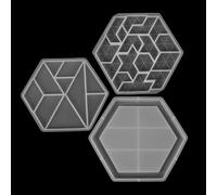 DIYEAH Moule en Silicone Créatif Hexagonal 3 Pièces pour Fabrication Artisanale DIY, Résistant et Adapté aux Activités Manuelles et Puzzles Tangram