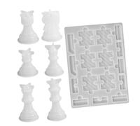DIYEAH Moule Silicone Pièces Échecs Flexible pour DIY Loisirs Créatifs Démoulage Facile Set Complet Roi Reine Fou Tour Pion avec Plateau Puzzle pour Fabrication Artisanale