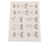 DIYEAH Moule Silicone Réutilisable pour Pièces D'échecs, Flexible et Facile à Démouler, pour DIY Échecs et Création Artisanale, Set Complet Blanc