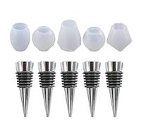 DIYEAH Moules à Bouchons Souples en Silicone pour Vin, Kit DIY 5 Pièces 5 Bouchons de Bouteille Résistants à L'usure, Accessoires de Bar Cuisine et Présent Vin, Facile et Compact