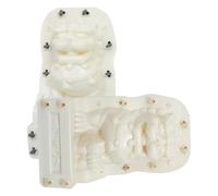 DIYEAH Moules pour Statues de Lion Chinois : 1 Paire de Moules en Plastique Réutilisables pour Décoration de Jardin en Béton Et Animaux, pour Statues de Gardien de Bonsaï, Blanc, 40 X 22 Cm