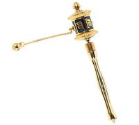 DIYEAH Moulin à Prières Tibétain Manuel en Alliage Peint Coloré Double Roulement, Accessoire de Contemplation Décoratif pour Prière et Affichage en Intérieur Voyage