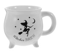 DIYEAH Mug en Céramique Sorcière Chaudron Blanc 401-500ml Halloween