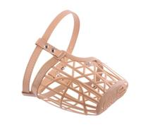 DIYEAH Muselière pour Chien en Plastique avec Panier Protège-Gueule pour Chien Anti-Morsure Sangle PU Réglable Kaki