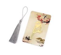 DIYEAH Musique Et Élégance Marque-page Métal Oiseau Avec Pompon Accessoire De Lecture Vintage Chinois Pour Adultes