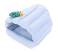 DIYEAH Nid Chaud pour Hamster, Cachette Confortable en Coton Bleu | Cochon Dinde et Hamster, Usage Intérieur ou Voyage, Protège du Froid, Maison Compacte