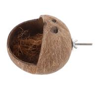 DIYEAH Nid De Perruche en Coquille De Noix Artisanal, Nichoir pour Cage D'oiseau, Jouet pour Perroquet, Résistant Et Naturel, Cage Oiseaux Intérieur Et Extérieur, Adapté Aux Perroquets Adultes
