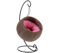 DIYEAH Nid Suspendu pour Petits Animaux Structure Balançoire en Bois et Coton, Coussin Confortable Intégré, pour Hamster Doré et Cochon d'Inde Couleur Aléatoire