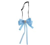 DIYEAH Nœud bleu en fausses perles et strass avec ruban. | Nœud pour uniforme de fille, modèle pré-noué au col, taille ajustable pour l'école ou le bureau, ajoute une touche