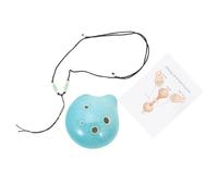 DIYEAH Ocarina Alto 6 Trous en Céramique Bleu Compact et Résistant Instrument à Vent pour Pratique et Apprentissage des Débutants et Jeunes Musiciens
