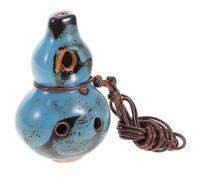 DIYEAH Ocarina en Céramique Bleu, Alto en Do, 6 Trous, Design de Calebasse, Portable avec Cordon de Cire, Tonalité Riche, pour Activités en Plein Air