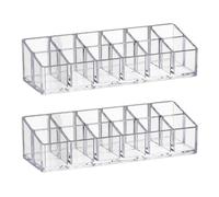 DIYEAH Organisateur cosmétique transparent pour rouge à lèvres lot de 2 avec étui compartimenté pour vernis à ongles et crayons à sourcils adapté bureau et salon