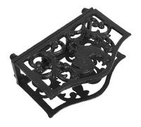 DIYEAH Organisateur Design Floral Découpé Forgé en Papier de Mouchoirs Noir Finition Miroir et Antirouille, pour Hôtel ou Table Tv Rétro