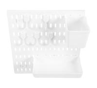 DIYEAH Organisateur Mural sans Perçage en Panneau Perforé Grand Format Blanc Support de Rangement Multifonction pour Porte Arrière Étagère Murale Cuisine Salle de Bain et Entrée