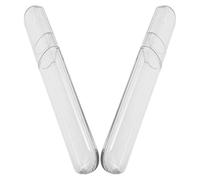 DIYEAH Organisateur Ovale pour 2 Pinces à Épiler en Plastique Transparent, Étui Compact pour Extensions de Cils, Rangement Cosmétique et Voyage Homme