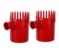 DIYEAH Outil à Fruits pour Cueillette Manuelle, Lot de 2, Plastique Rouge, Léger et Précis, Râteau Peigne Cueilleur de Baies pour Jardinage en Extérieur et Récolte de Petits Fruits