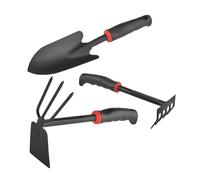 DIYEAH Outils de Jardin Fer Pelle Large Râteau à Double Usage et Houe pour Désherbage et Nivellement Manche Antidérapant Ergonomique Accessoires Multifonctions pour Balcon et Plantation