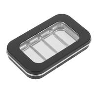 DIYEAH Palette de Maquillage Magnétique Vide S Taille, Étui à Fards à Paupières en Plastique Abs Noir Mat, 4 Godets Métalliques Inclus, Palette Compacte pour DIY Maquillage et Voyage