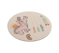DIYEAH Pancarte de Naissance en Bois Naturel pour Bébé Espace Dédié aux Détails de Naissance et Coins Arrondis, pour Souvenirs de Famille et Célébrations Shower