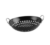 DIYEAH Panier à Légumes Antiadhésif Professionnel pour Barbecue Extérieur, Acier Au Carbone Solide, Grand Modèle Grandes Perforations pour Cuisson Uniforme, Accessoire Wok Grill Pratique