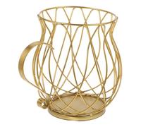 DIYEAH Panier de Rangement Métal pour Capsules de Café et Snacks Support Organisateur Multifonction pour Cuisine Bureau et Café Porte-dosettes et Fruits Design Élégant Doré