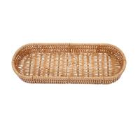 DIYEAH Panier de Rangement Rotin Imitation Rectangulaire pour Couverts et Bouteilles Épices Organisateur de Comptoir Multifonctionnel pour Cuisine avec Sections Séparées Design Rustique