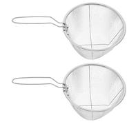 DIYEAH Panier Égouttoir Multifonctionnel en Acier Inoxydable 2pcs avec Poignée Pliable Design Gain de Place Cuisine et Friture