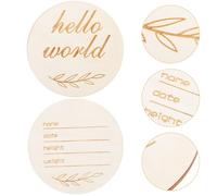 DIYEAH Panneau D'annonce de Naissance en Bois Marron Minimaliste 2pcs pour Photo Nom Bébé pour Nouveaux Parents