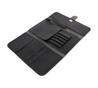 DIYEAH Paquet à Outils de Coiffure en Cuir Léger pour 5 Paires de Ciseaux, Pochette Multifonction Compacte Compartiments pour Peignes et Accessoires, Mallette Portable Professionnelle