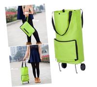 DIYEAH Paquet de Courses Pliable en Tissu Oxford Vert 15kg, Chariot de Marché à roulettes Multifonction, Léger et Compact, pour Courses, Pique-niques et Voyages