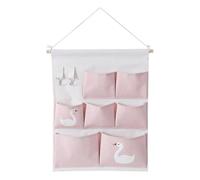 DIYEAH Paquet de Rangement Suspendu Derrière la Porte Rose en Coton et Lin Grosse Capacité et Organiseur Mural pour Balcon ou Armoire