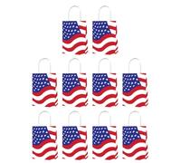 DIYEAH Paquet en Papier Patriotiques à Drapeau Américain du 4 Juillet Lot de 10 Poignée Confortable et Memorial Day pour Présents