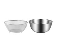 DIYEAH Passoire inox cuisine 16 cm 2 pièces - Panier passoire à riz et légumes, tamis en acier inoxydable avec filtration liquide et pieds pour drainage rapide en préparation culinaire